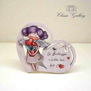 Quadretto angelo con frase “La bellezza è nella luce del cuore” Quadretto angelo con frase "La bellezza è nella luce del cuore"
