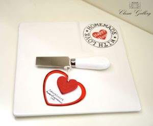 Tagliere formaggi con coltellino Linea Love