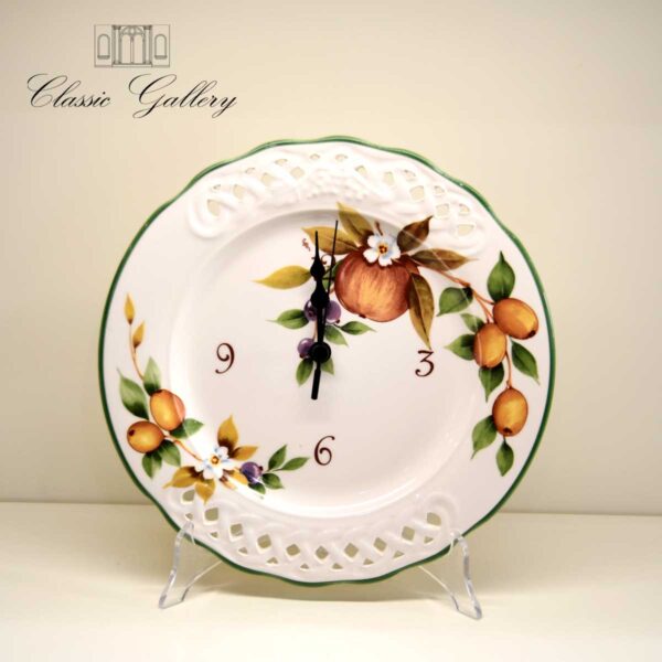 Orologio rotondo bordo traforato, decoro selva Orologio rotondo bordo traforato, decoro selva