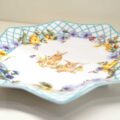 Piatto dolci rotondo smerlato decoro Spring Easter