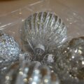 Set 4 Sfere Vetro Drops Christmas Silver Balls