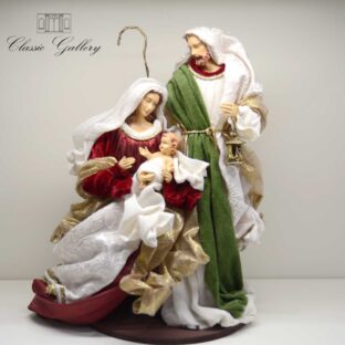 Sacra Famiglia Natività Color Rosso-Verde