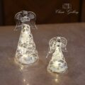 Angelo Decorato Argento e Luci al Led