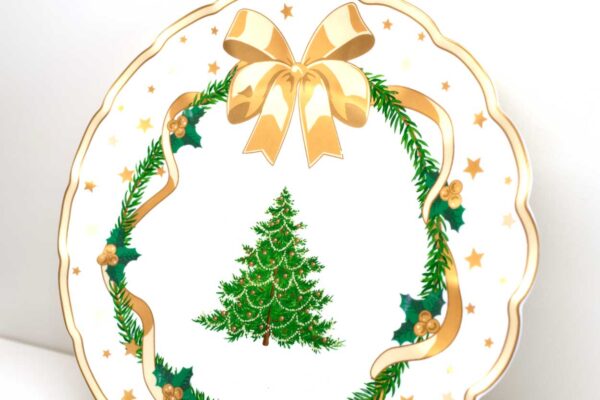 Piatto Torta Con Paletta “Gold Christmas” Piatto Torta Con Paletta “Gold Christmas”