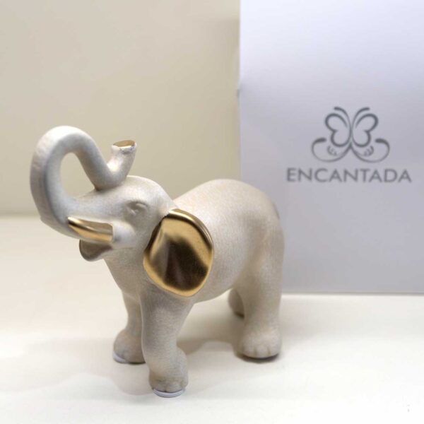 Elefante Color Avorio e Oro Elefante Color Avorio e Oro
