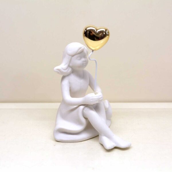 Statuina Bimba Con Palloncino Oro Statuina Bimba Con Palloncino Oro