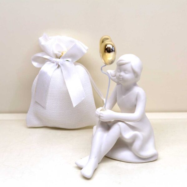 Statuina Bimba Con Palloncino Oro Statuina Bimba Con Palloncino Oro