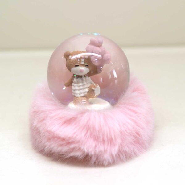 Globo Orsetto Rosa Vetro e Peluche Globo Orsetto Rosa Vetro e Peluche