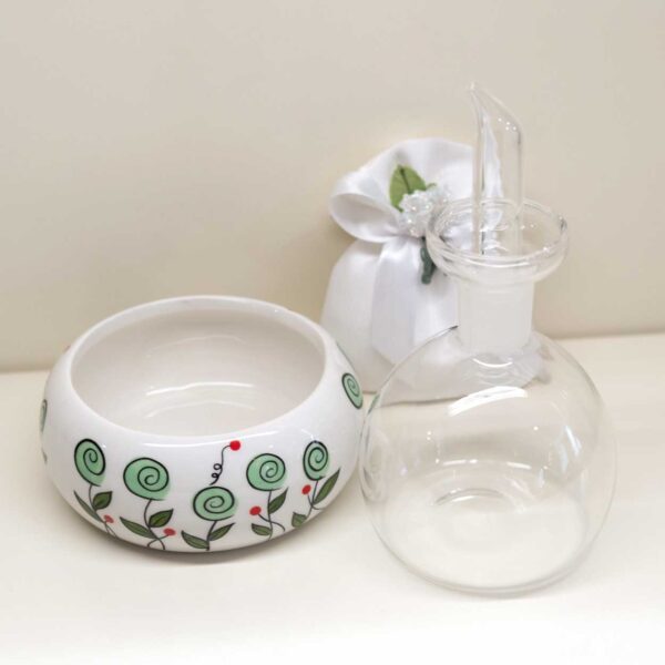 Oliera Vetro con Piattino Verde Oliera Vetro con Piattino Verde