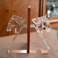 Set 2 Fermalibro in Cristallo "Horse"