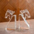 Set 2 Fermalibro in Cristallo "Horse"
